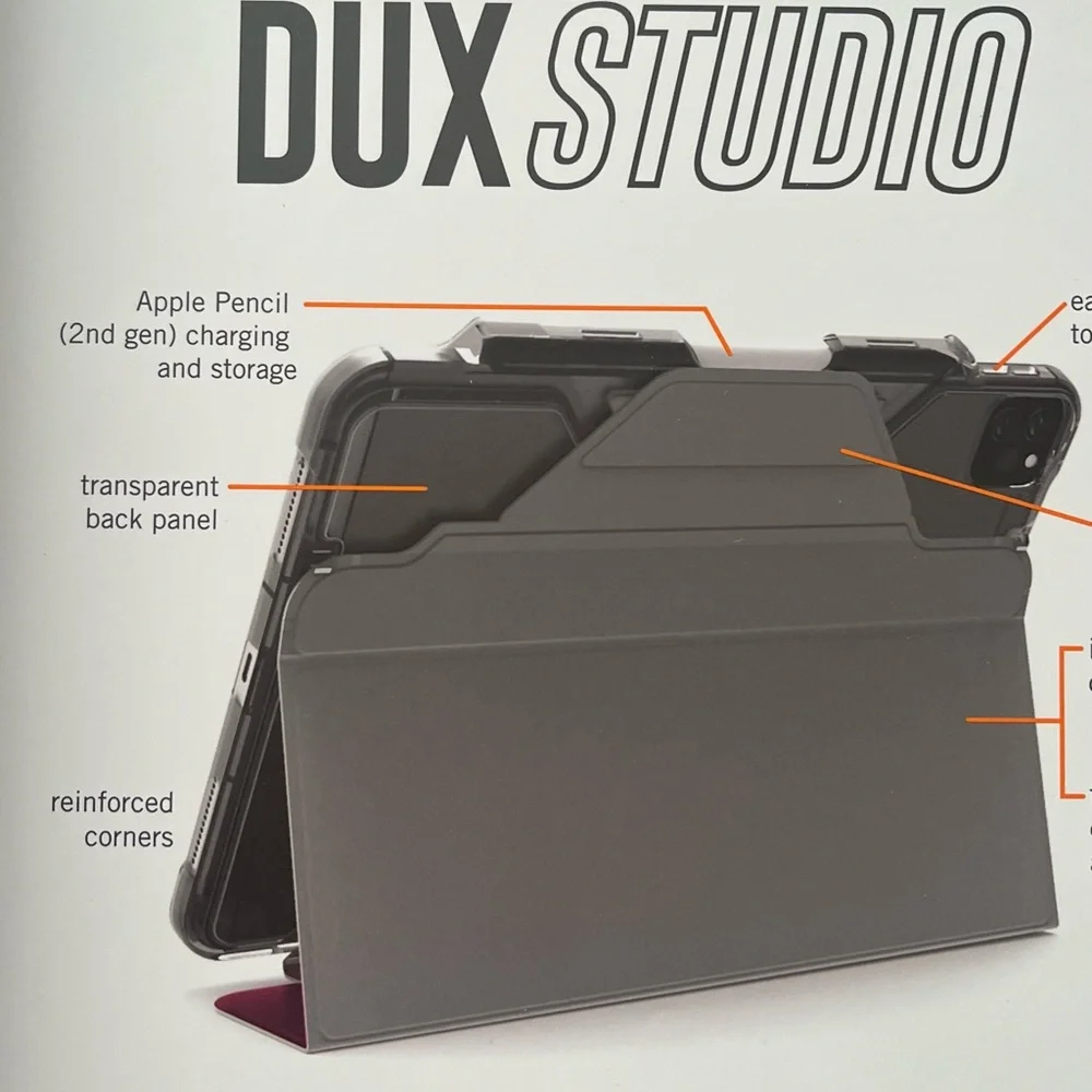 Dux Studio iPad Case with Apple Pencil Holder - Gray